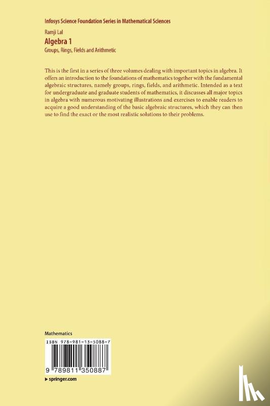 Lal, Ramji - Algebra 1