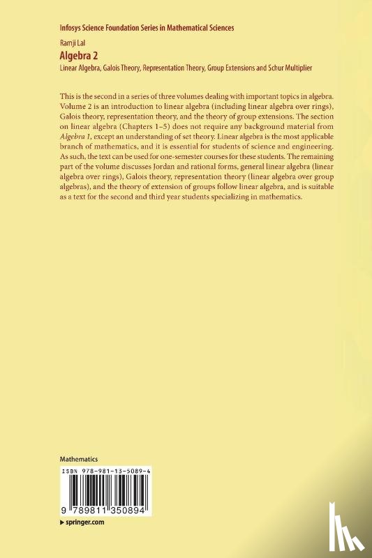 Lal, Ramji - Algebra 2