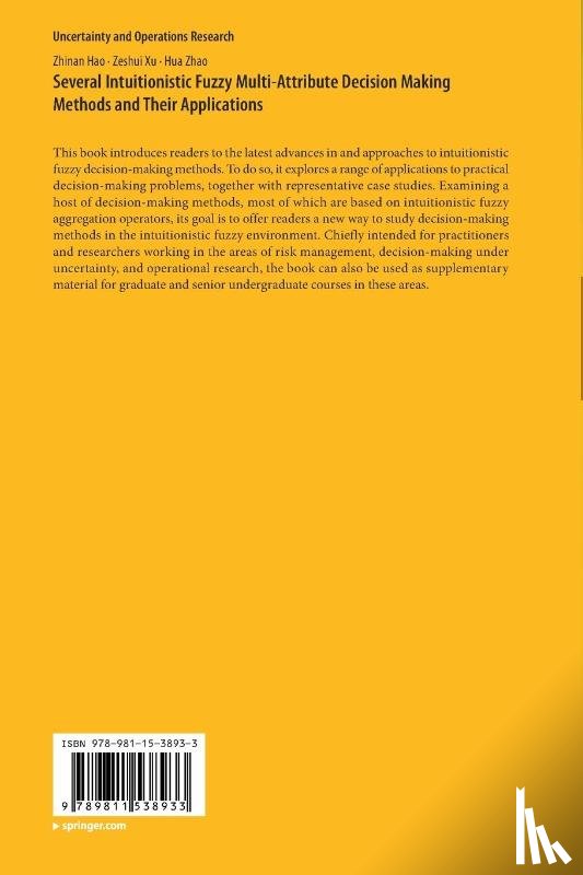Hao, Zhinan, Xu, Zeshui, Zhao, Hua - Several Intuitionistic Fuzzy Multi-Attribute Decision Making Methods and Their Applications