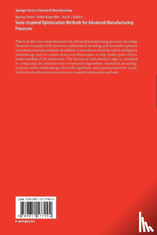 Shastri, Apoorva, Nargundkar, Aniket, Kulkarni, Anand J. - Socio-Inspired Optimization Methods for Advanced Manufacturing Processes