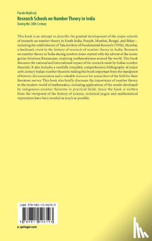 Mukherji, Purabi - Research Schools on Number Theory in India