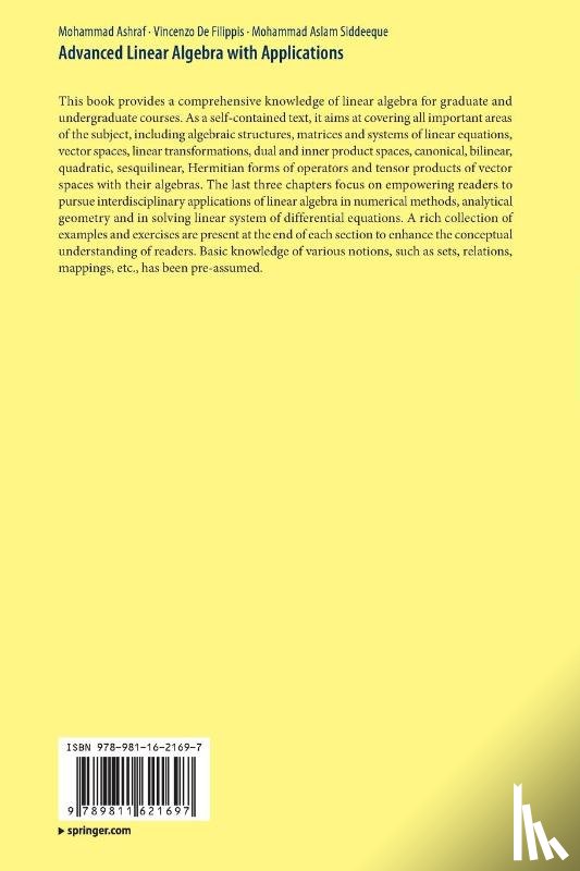 Ashraf, Mohammad, De Filippis, Vincenzo, Aslam Siddeeque, Mohammad - Advanced Linear Algebra with Applications