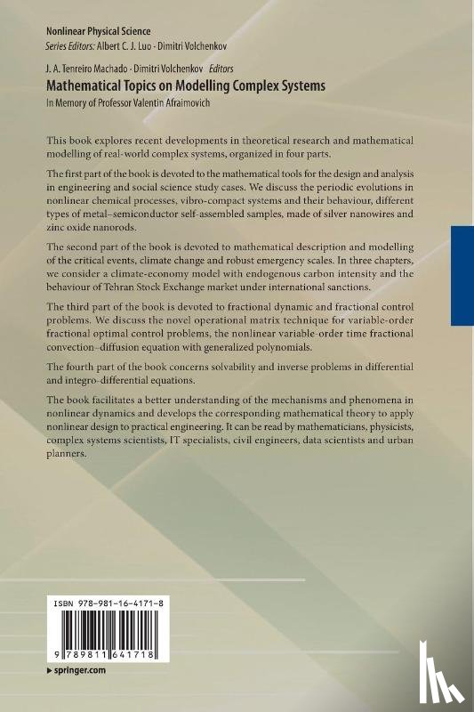  - Mathematical Topics on Modelling Complex Systems