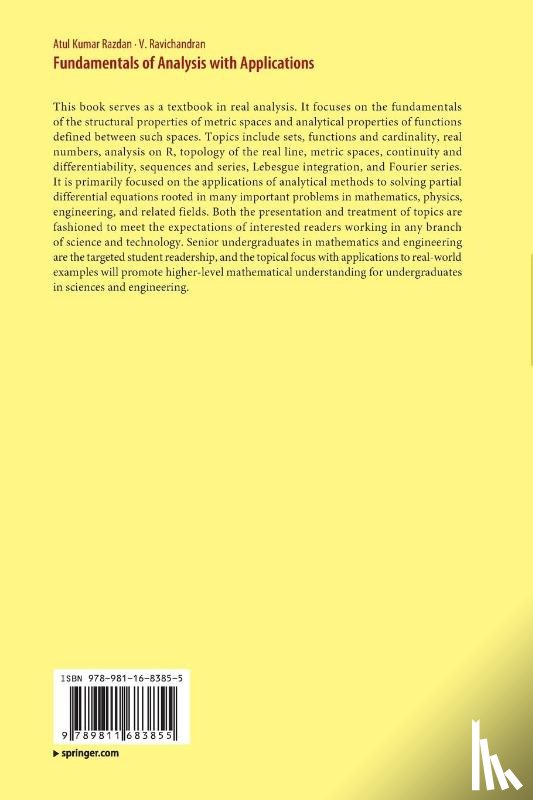 Razdan, Atul Kumar, Ravichandran, V. - Fundamentals of Analysis with Applications