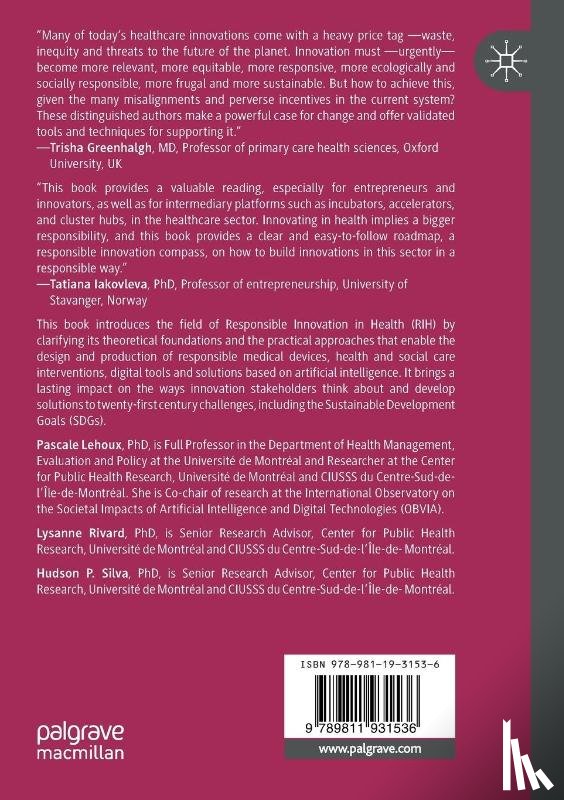 Lehoux, Pascale, Rivard, Lysanne, Silva, Hudson P. - Responsible Innovation in Health