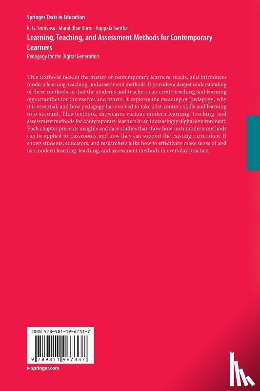 Srinivasa, K. G., Kurni, Muralidhar, Saritha, Kuppala - Learning, Teaching, and Assessment Methods for Contemporary Learners