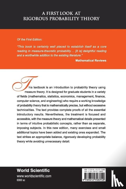 Rosenthal, Jeffrey S (Univ Toronto - First Look At Rigorous Probability Theory, A (2nd Edition)