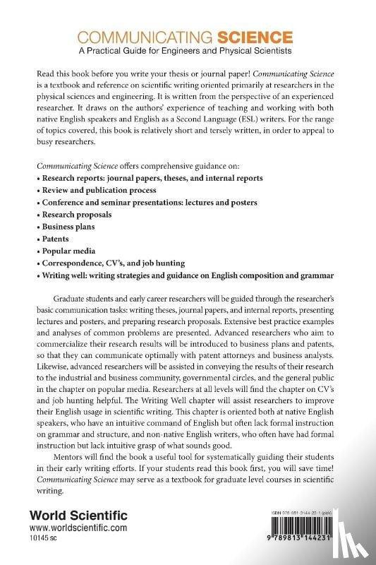 Boxman, Edith S (-), Boxman, Reuven (Raymond) L (Tel Aviv Univ - Communicating Science: A Practical Guide For Engineers And Physical Scientists
