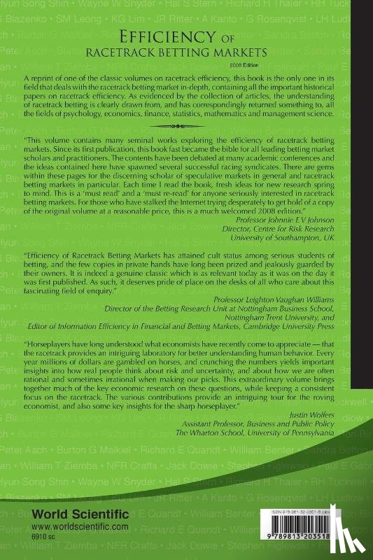  - Efficiency Of Racetrack Betting Markets (2008 Edition)