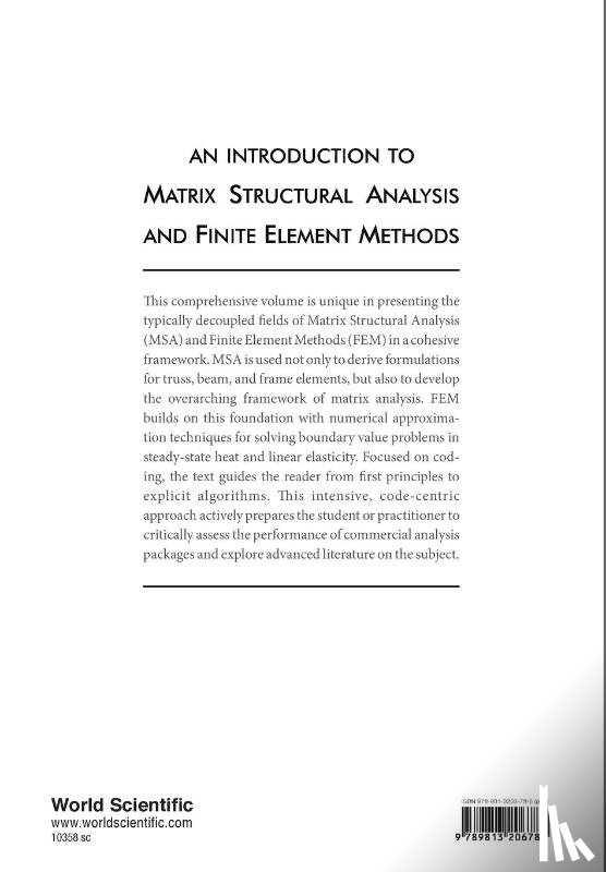 Bagrianski, Serguei (Princeton Univ, Prevost, Jean H (Princeton Univ - Introduction To Matrix Structural Analysis And Finite Element Methods, An