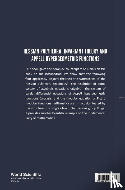 Yang, Lei (Peking Univ - Hessian Polyhedra, Invariant Theory And Appell Hypergeometric Functions