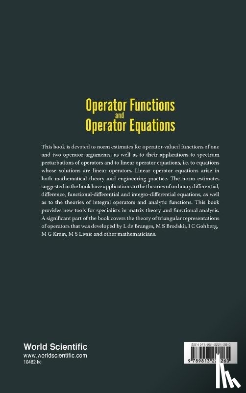 Gil', Michael (Ben-gurion Univ Of The Negev - Operator Functions And Operator Equations