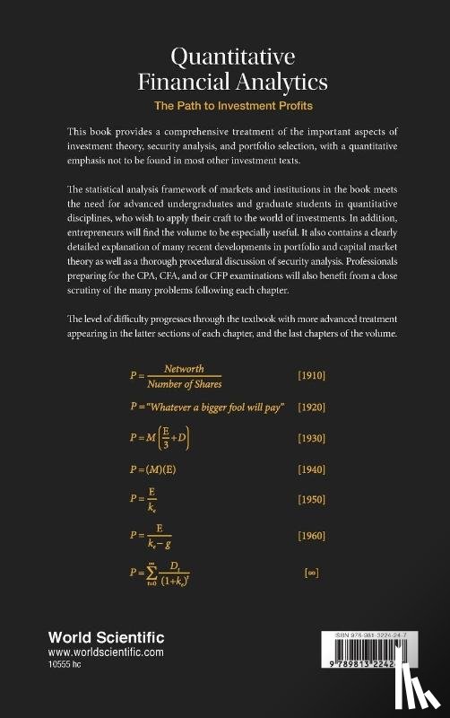 Williams, Edward E (Rice Univ, Dobelman, John A (Rice Univ - Quantitative Financial Analytics: The Path To Investment Profits