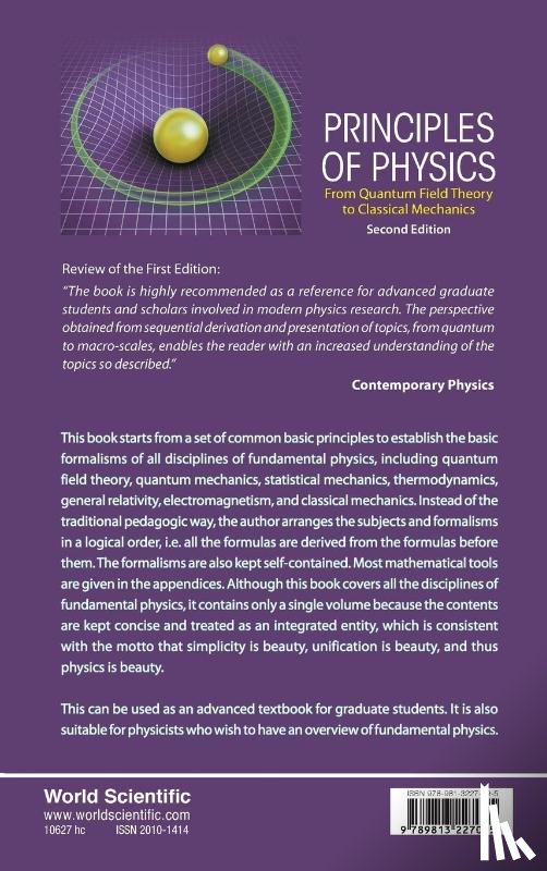 Ni, Jun (Tsinghua Univ - Principles Of Physics: From Quantum Field Theory To Classical Mechanics