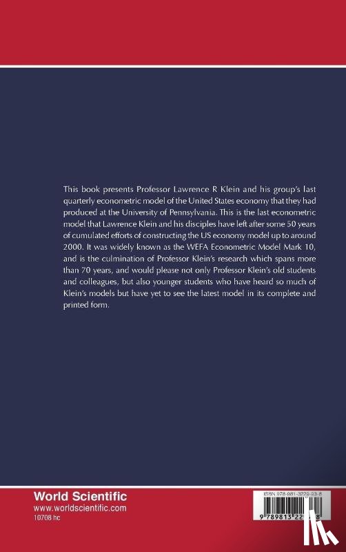 Klein, Lawrence R (Univ Of Pennsylvania - Klein's Last Quarterly Econometric Model Of The United States: Wharton Quarterly Econometric Model: Mark 10