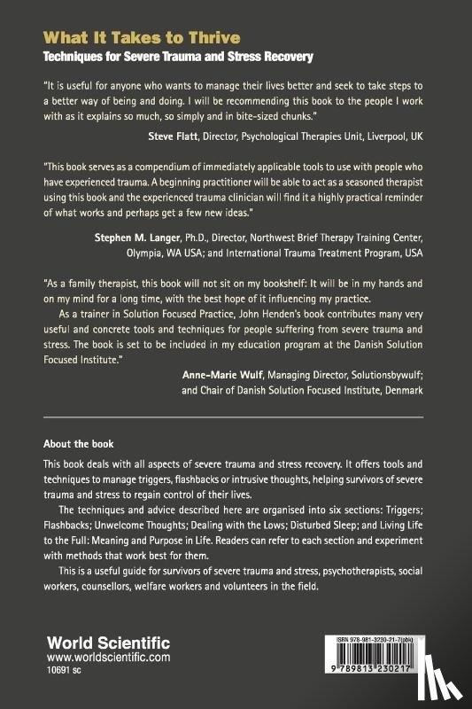 Henden, John (John Henden Consultancy Ltd - What It Takes To Thrive: Techniques For Severe Trauma And Stress Recovery