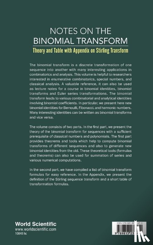 Boyadzhiev, Khristo N (Ohio Northern University - Notes On The Binomial Transform: Theory And Table With Appendix On Stirling Transform