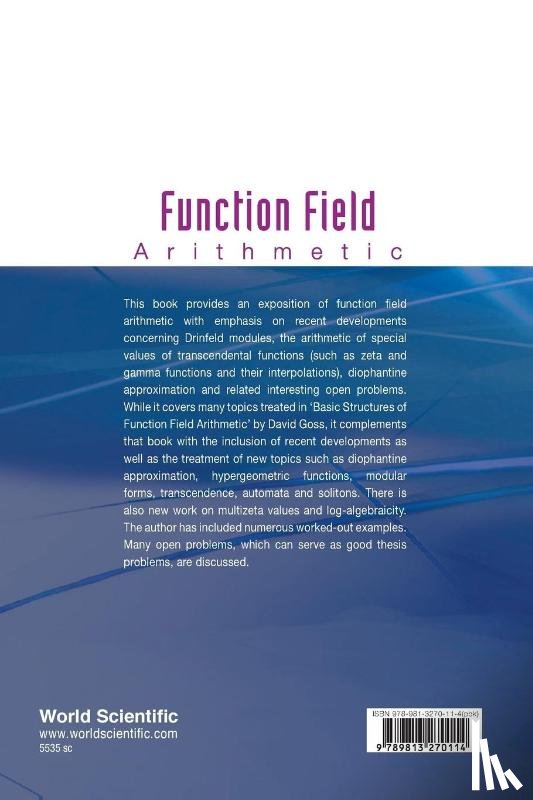 Thakur, Dinesh S (Univ Of Rochester - Function Field Arithmetic