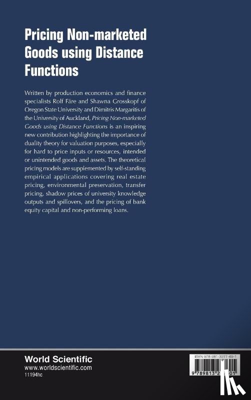 Fare, Rolf (Oregon State Univ, Grosskopf, Shawna (Oregon State Univ, Margaritis, Dimitris (The Univ Of Auckland - Pricing Non-marketed Goods Using Distance Functions