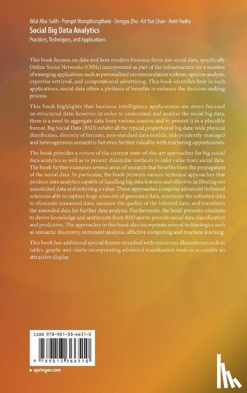 Abu-Salih, Bilal, Wongthongtham, Pornpit, Zhu, Dengya, Chan, Kit Yan - Social Big Data Analytics