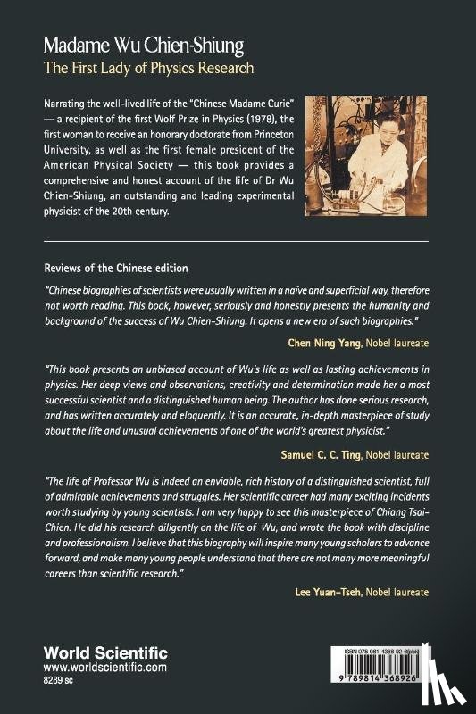Chiang, Tsai-chien (Taiwan) - Madame Wu Chien-shiung: The First Lady Of Physics Research