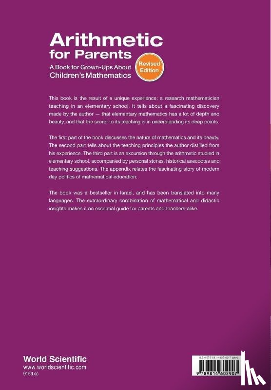 Aharoni, Ron (Technion - Arithmetic For Parents: A Book For Grown-ups About Children's Mathematics (Revised Edition)