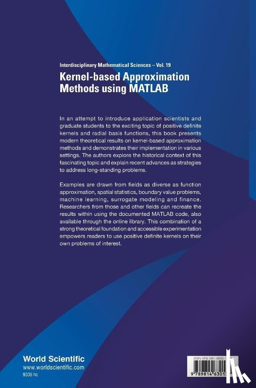 Fasshauer, Gregory E (Illinois Inst Of Technology, Mccourt, Michael J (Univ Of Colorado Denver - Kernel-based Approximation Methods Using Matlab