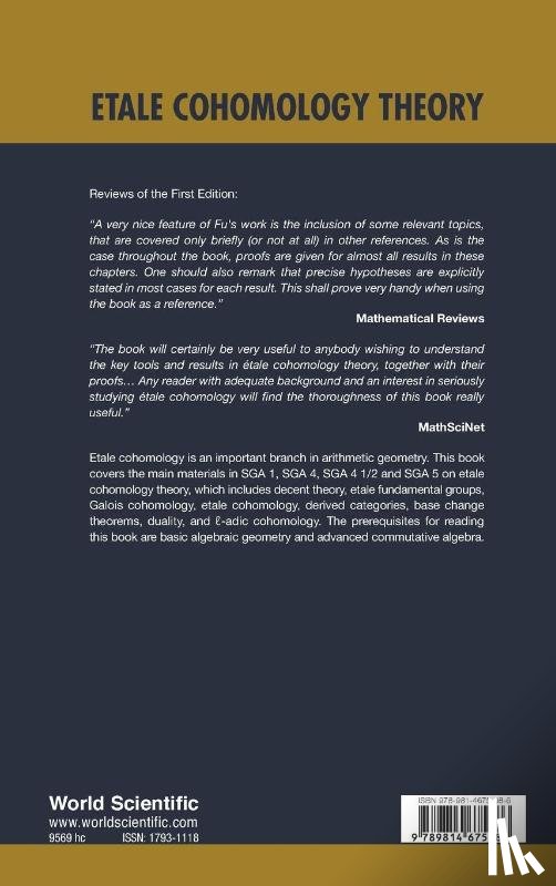 Fu, Lei (Tsinghua University - Etale Cohomology Theory (Revised Edition)