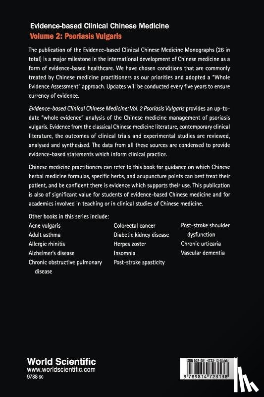 Zhang, Claire Shuiqing (Rmit Univ, Yu, Jingjie (Guangdong Provincial Hospital Of Chinese Medicine - Evidence-based Clinical Chinese Medicine - Volume 2: Psoriasis Vulgaris