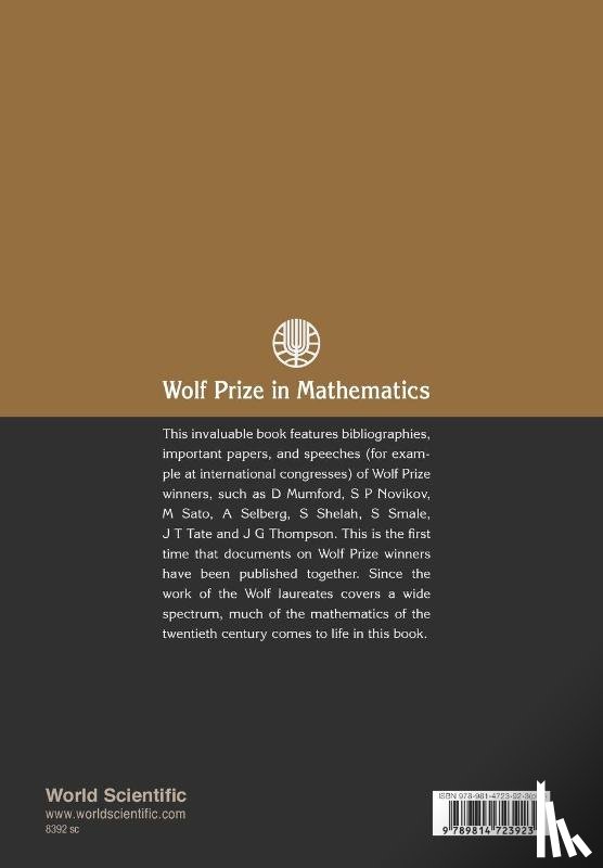  - Wolf Prize In Mathematics, Volume 4