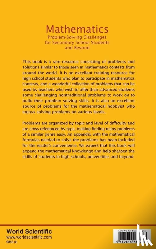 Sultan, Alan (Queens College Of The City Univ Of New York, Linker, David L (The City College Of New York - Mathematics Problem-solving Challenges For Secondary School Students And Beyond