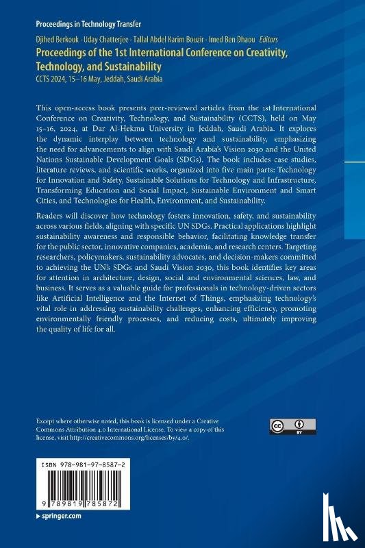  - Proceedings of the 1st International Conference on Creativity, Technology, and Sustainability