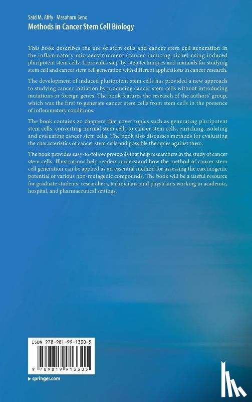 Afify, Said M., Seno, Masaharu - Methods in Cancer Stem Cell Biology