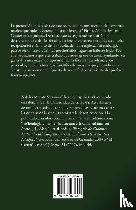 Morote Serrano, Natalio - La escritura del sigilo - La comunicacion en el pensamiento de Jacques Derrida