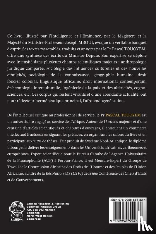 Touoyem, Pascal - Pr Joseph MBOUI Par lui-même