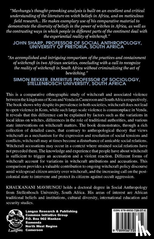Mavhungu, Khaukanani - Witchcraft in Post-colonial Africa. Beliefs, techniques and containment strategies