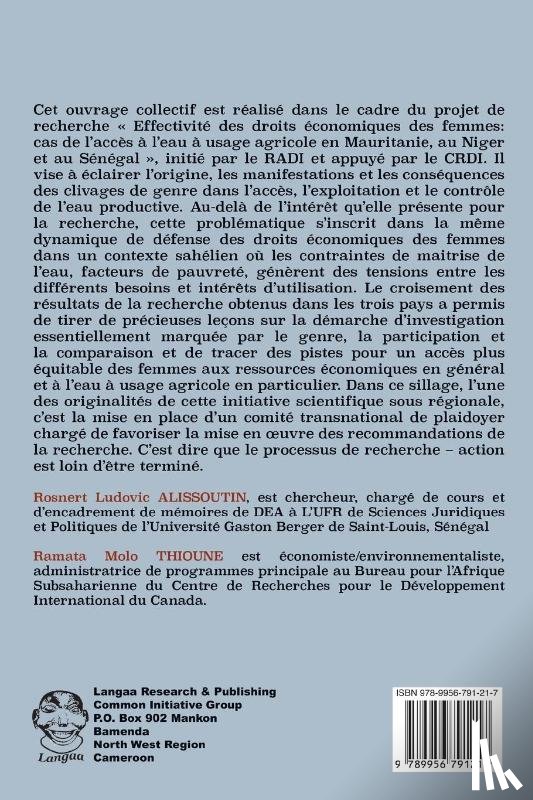  - Acces A L'Eau Pour Les Agricultrices Saheliennes. Enjeux Pour Une Democratie Inclusive