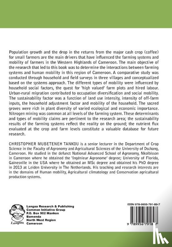 Tankou, Christopher Mubeteneh - The Interactions of Human Mobility and Farming Systems on Biodiversity and Soil Quality in the Western Highlands of Cameroon