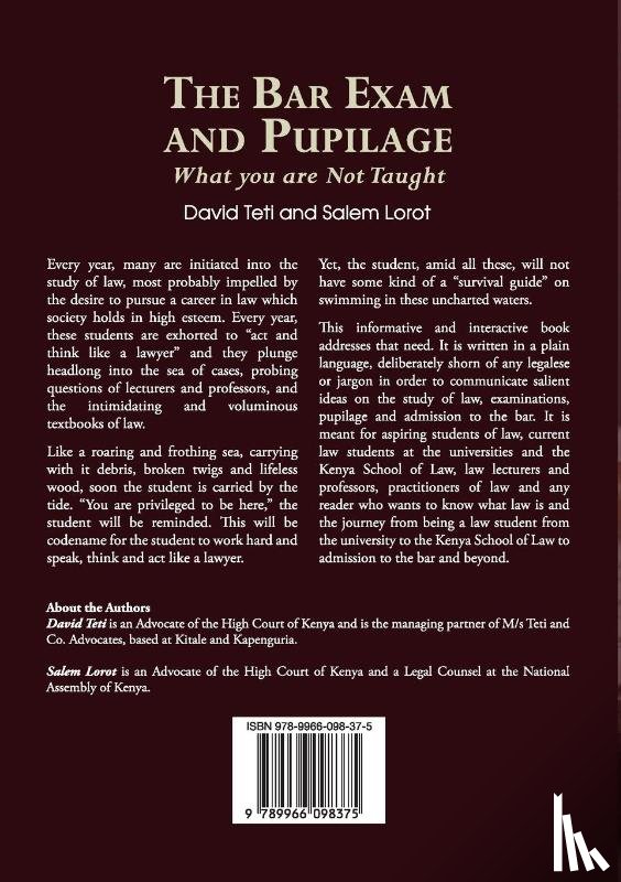 Teti, David, Lorot, Salem - The Bar Exam and Pupilage
