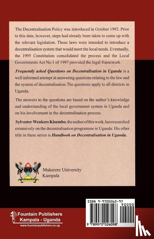 Kisembo, S. W. - Frequently Asked Questions on Decentralisation in Uganda