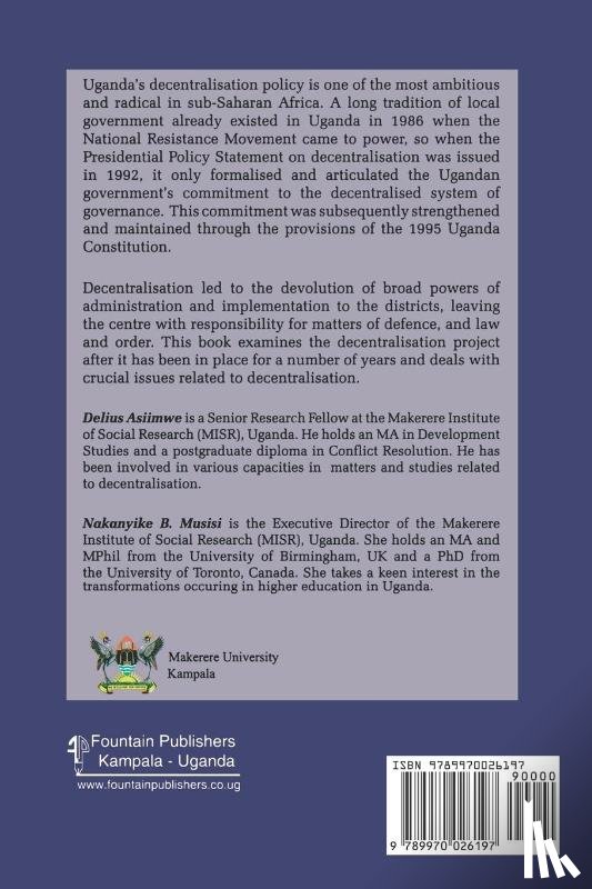 Asiimwe, Delius, Musisi, Nakanyike B. - Decentralisation and Transformation of Governance in Uganda