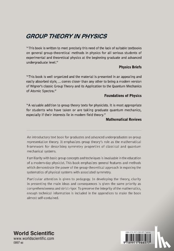 Tung, Wu-ki (Univ Of Washington - Group Theory In Physics: An Introduction To Symmetry Principles, Group Representations, And Special Functions In Classical And Quantum Physics