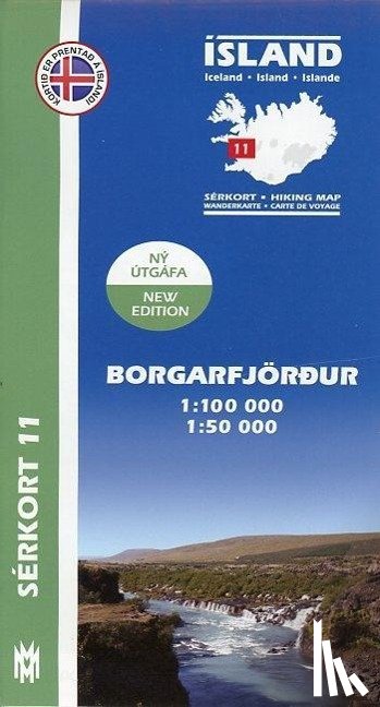  - Island Serkort 11 Borgarfjordur 1 : 100 000