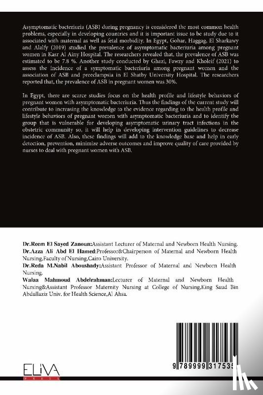 Zanoun, Reem El Sayed - Health Profile and Lifestyle Behaviors of Pregnant Women with Asymptomatic Bacteriuria