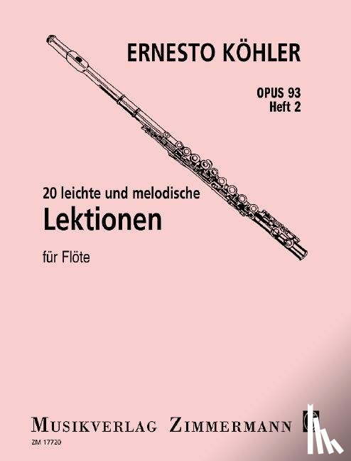 Köhler, Ernesto - 20 leichte und melodische Lektionen op. 93 Heft 2 für Flöte solo