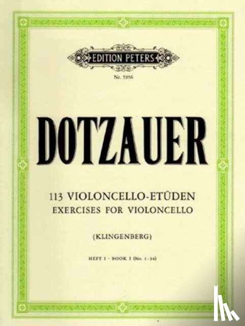 Dotzauer, Justus Johann Friedrich - 113 Violoncello-Etüden - Heft 1: Nr. 1 -34