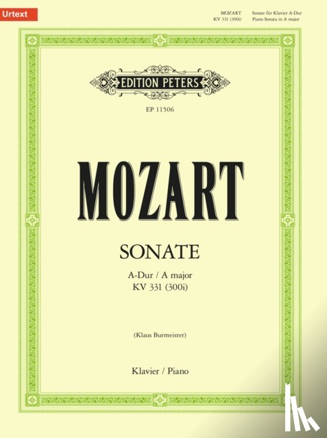 MOZART, WOLFGANG AMA - PIANO SONATA A MAJOR K331 300I URTEXT