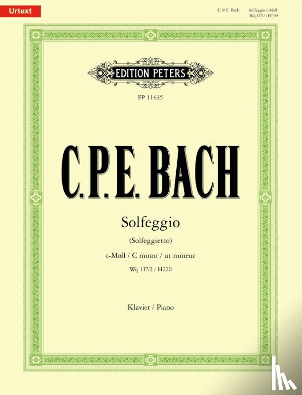 Bach, Carl Philipp Emanuel - Solfeggio (Solfeggietto) c-Moll Wq 117/2 / H220