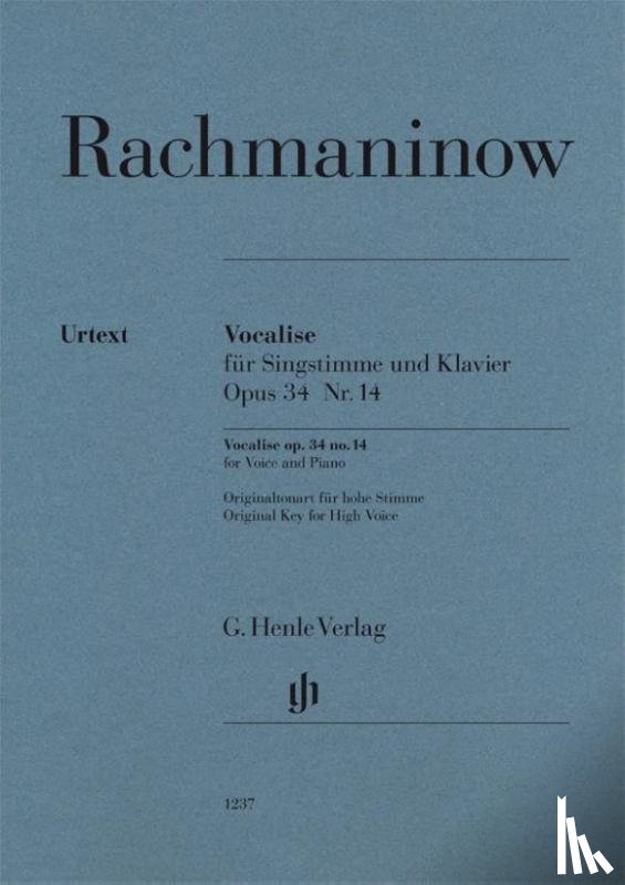 Rachmaninow, Sergej - Vocalise op. 34 no. 14 for Voice and Piano