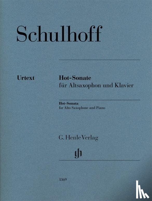 Schulhoff, Erwin, Blome, Tatjana - Hot-Sonate für Altsaxophon und Klavier, Urtext